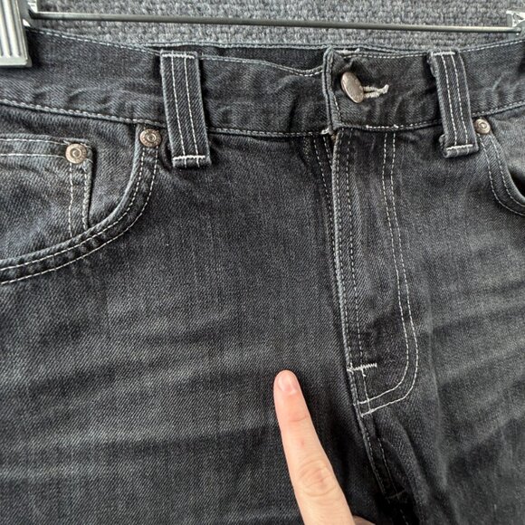 Nudie Jeans Men Denim Jeans Low Slim Jim Used Black Cotton J676 Adult ACTL 32X33 - Picture 9 of 16